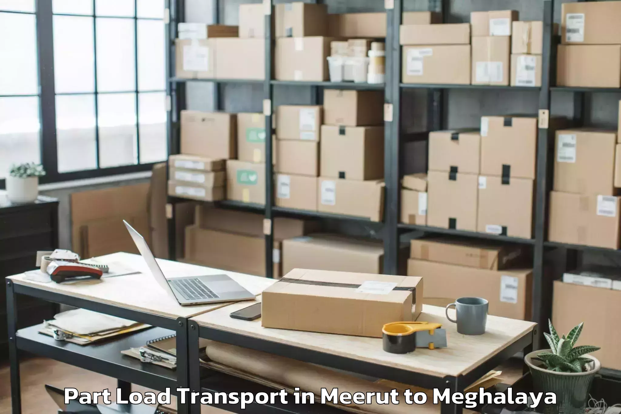 Book Meerut to Ampati Part Load Transport Online